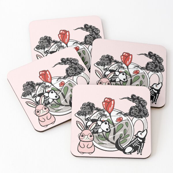 Item preview, Pink Bunny Tea Time with Skeletons designed and sold by Kanniax.