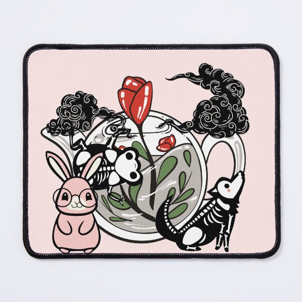Item preview, Pink Bunny Tea Time with Skeletons designed and sold by Kanniax.