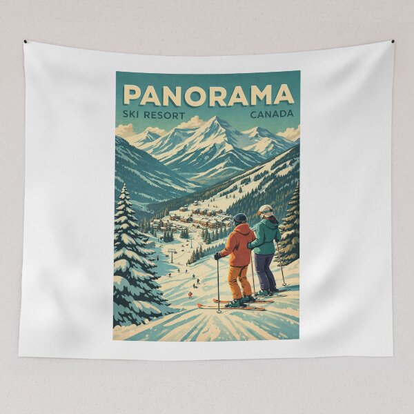 Item preview, Panorama Ski Resort British Columbia Canadian Rockies Winter Scene designed and sold by Aryabek.