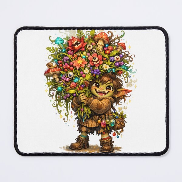 Item preview, Tiny Goblin Florist | Chaotic Cottagecore Fantasy Bouquet of Dangerous Magic Plants designed and sold by MarekoraStudio.