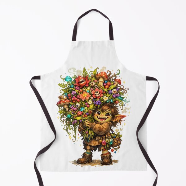 Item preview, Tiny Goblin Florist | Chaotic Cottagecore Fantasy Bouquet of Dangerous Magic Plants designed and sold by MarekoraStudio.