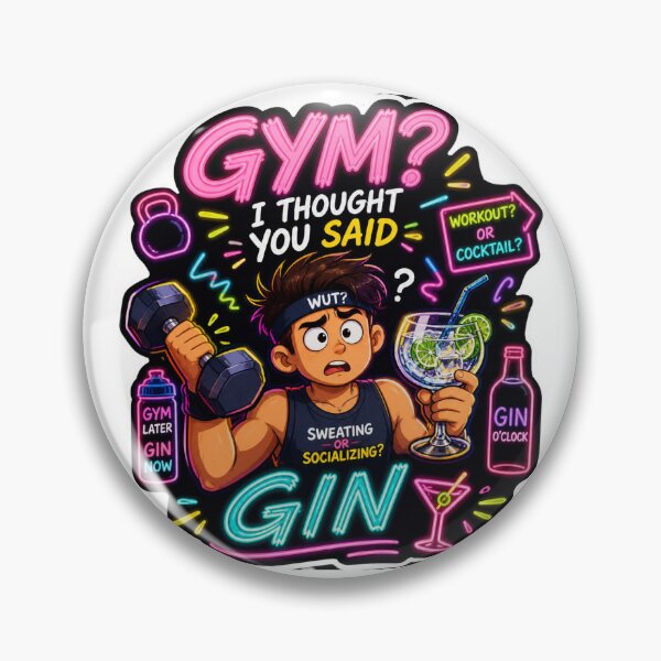 Item preview, Gym or Gin Funny Sticker designed and sold by stickyverselab.
