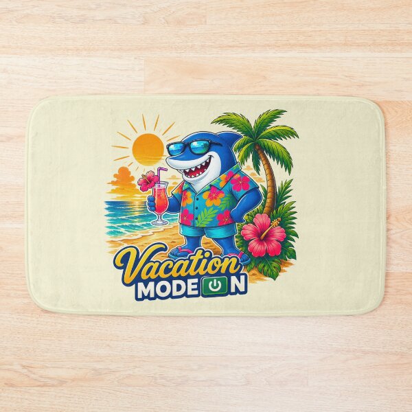 Item preview, Vacation Mode On Shark T-Shirt – Funny Tropical Summer Shark with Cocktail designed and sold by Aimetoi.