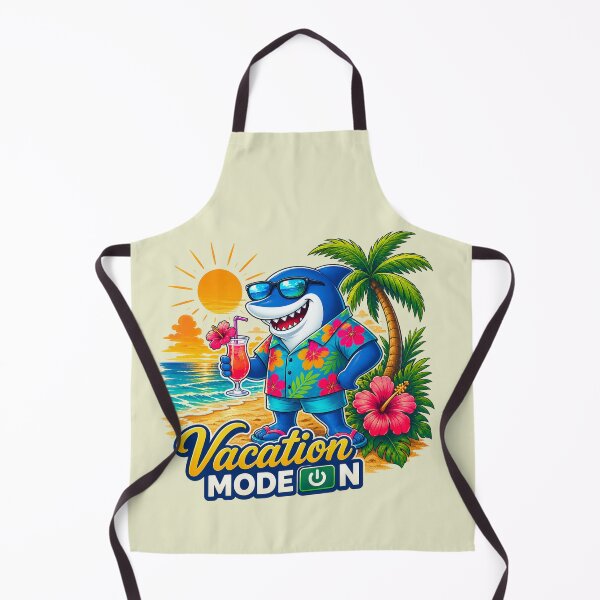 Item preview, Vacation Mode On Shark T-Shirt – Funny Tropical Summer Shark with Cocktail designed and sold by Aimetoi.