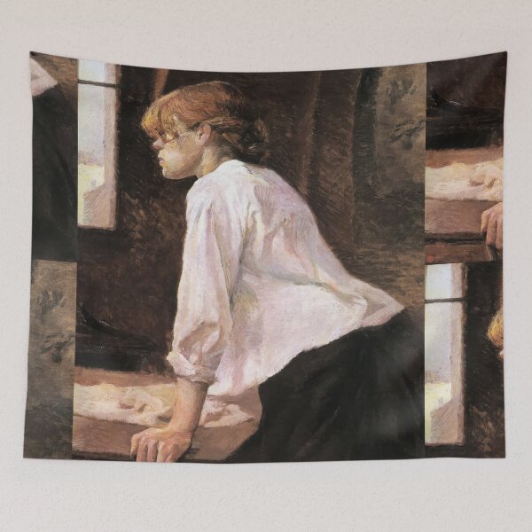 Item preview, La Blanchisseuse by Henri de Toulouse-Lautrec | Intimate Post-Impressionist Portrait Art Print designed and sold by artofuniverse.