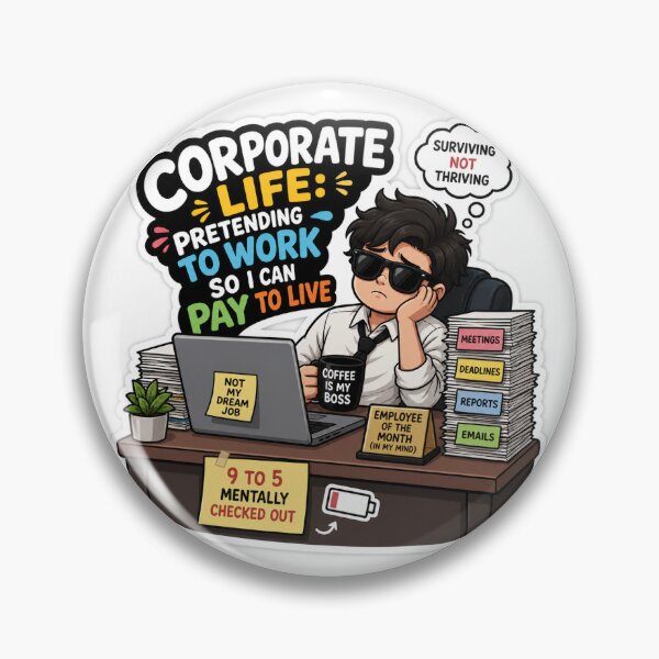 Item preview, Corporate Life Sticker – Surviving Not Thriving | Funny Office Job Meme | 9 to 5 Humor designed and sold by stickyverselab.