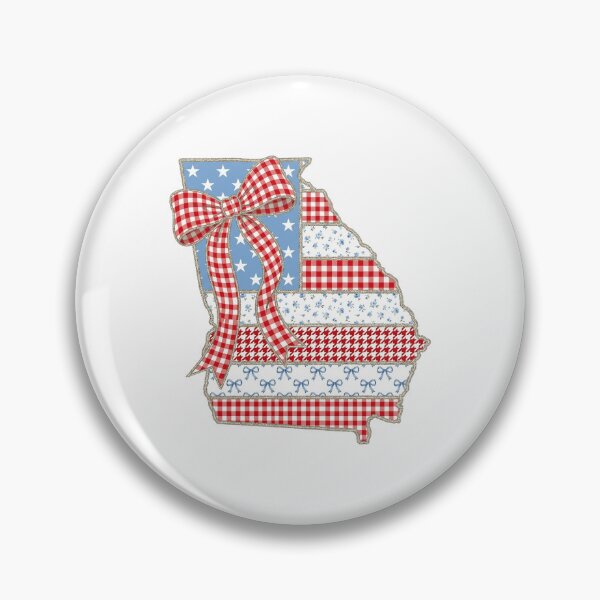 Item preview, Cute Patriotic Georgia Map with Red Gingham Bow designed and sold by Paper Drip.