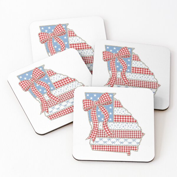 Item preview, Cute Patriotic Georgia Map with Red Gingham Bow designed and sold by Paper Drip.