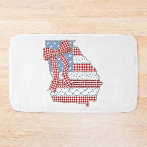 Item preview, Cute Patriotic Georgia Map with Red Gingham Bow designed and sold by Paper Drip.