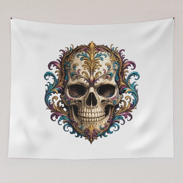 Item preview, Ornamental skull in colorful elegance designed and sold by WonderPiks.