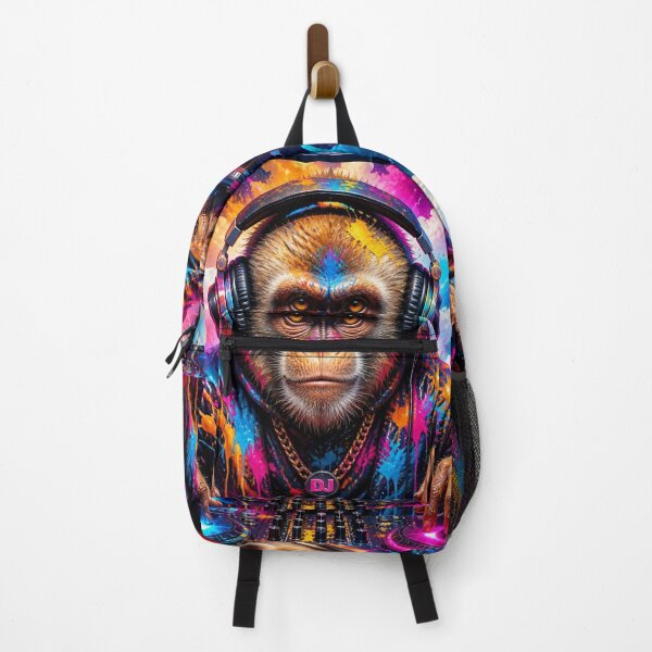 Item preview, Stylish Dj Monkey Colorful Paint Ape With Headphones designed and sold by GrinGalore.
