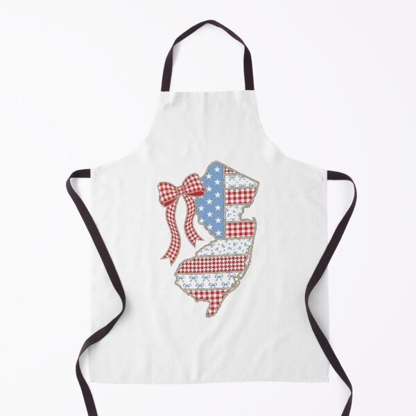 Item preview, Cute Patriotic New Jersey Map with Red Gingham Bow designed and sold by Paper Drip.
