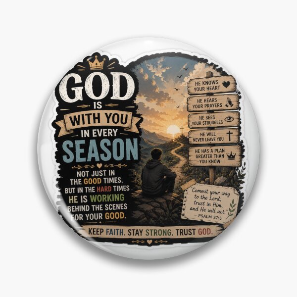 Item preview, God Is With You Sticker – Christian Faith and Inspirational Bible Quote designed and sold by stickyverselab.