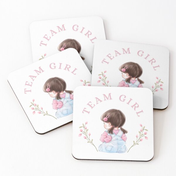 Item preview, Team Girl - Cute Baby Girl with Pink Flowers Gender Reveal designed and sold by Mxivanova.
