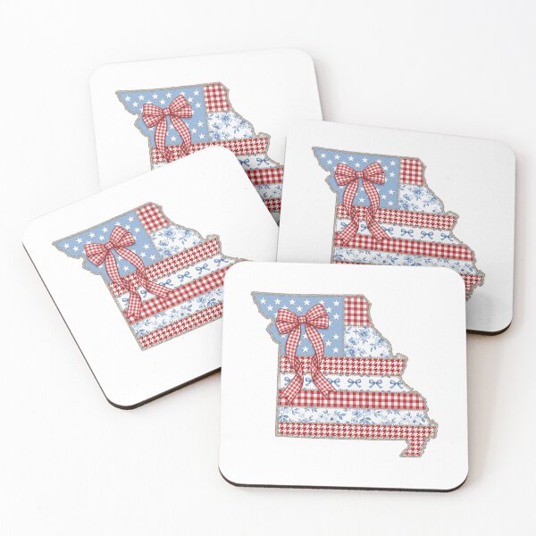 Item preview, Cute Patriotic Missouri  Map with Red Gingham Bow designed and sold by Paper Drip.