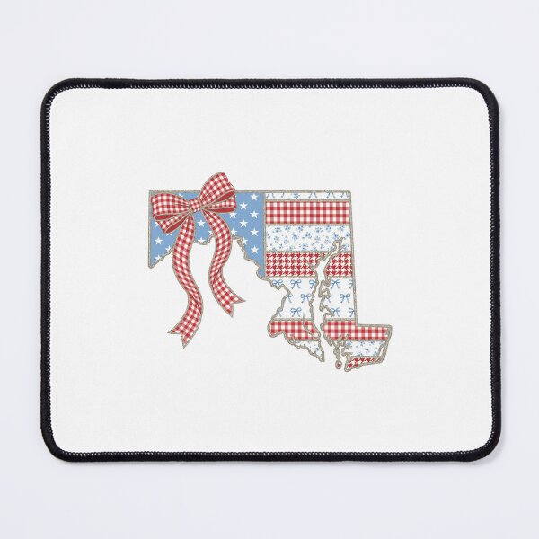 Item preview, Cute Patriotic Maryland Map with Red Gingham Bow designed and sold by Paper Drip.