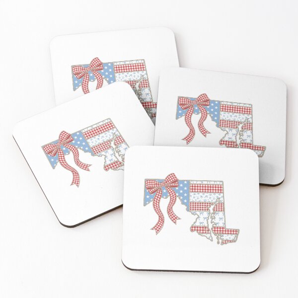 Item preview,  Cute Patriotic Maryland Map with Red Gingham Bow designed and sold by Paper Drip.