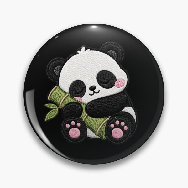 Item preview, Cute Kawaii Sleeping Baby Panda Embroidery Patch | Chibi Panda Satin Stitch Design designed and sold by ColorSplash123.
