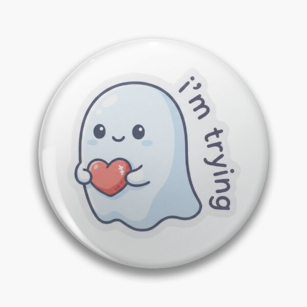 Item preview, I'm Trying Wholesome Ghost Sticker - Cute Supportive Meme designed and sold by stickyverselab.