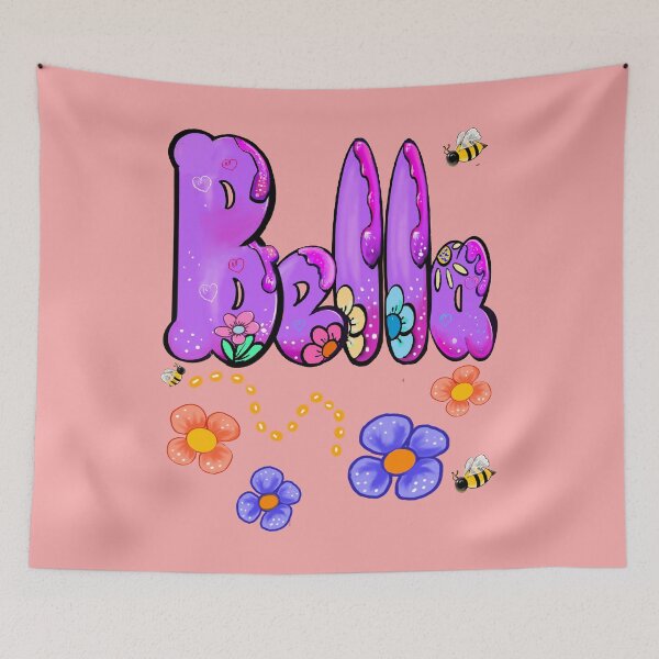 Item preview, Bella The Top 10 best personalized gifts Isabel Isabella Izabel purple floral honey bees personalised Graffiti name Bella designed and sold by Artonmytee.