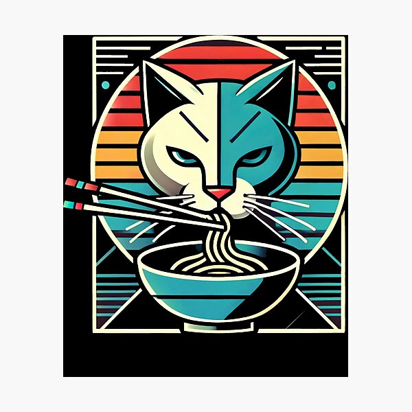 Item preview, Retro Cat Ramen Mask designed and sold by SiarheiYur.