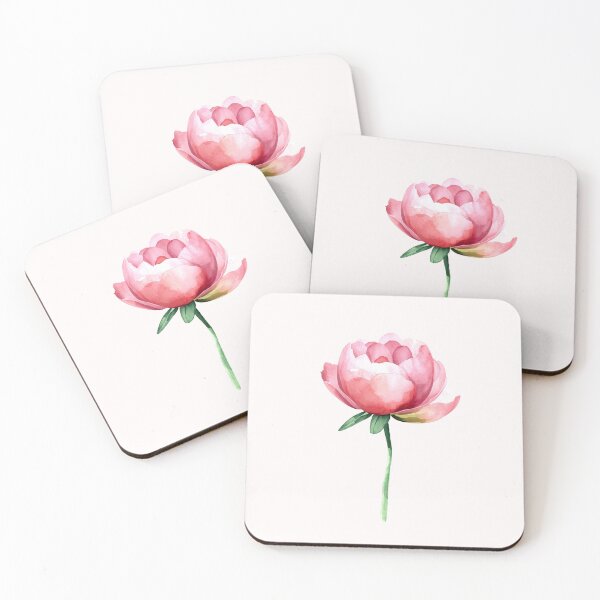 Artikelvorschau, Aquarellmalerei einer rosa Pfingstrose entworfen und verkauft von uunaa.