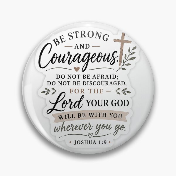 Item preview, Be Strong and Courageous Sticker – Joshua 1:9 Christian Bible Verse designed and sold by stickyverselab.