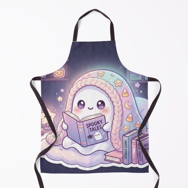 Item preview, Cozy Ghost Reading Scary Books – Kawaii Halloween Spooky Aesthetic Design designed and sold by SoftAuraStudi0.