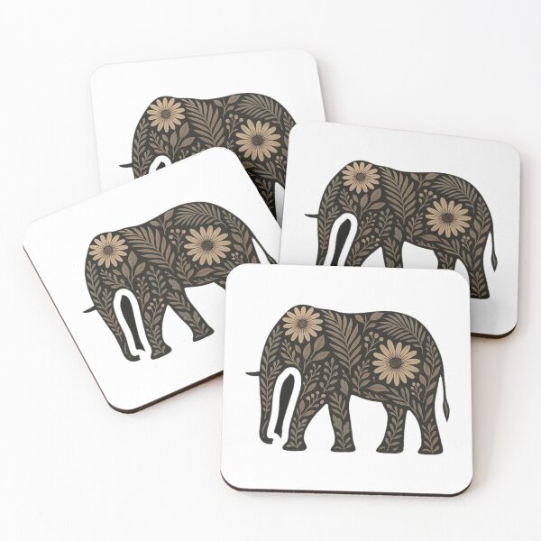 Item preview, Ancient art elephant, plant, flower designed and sold by strongSpiritEd.