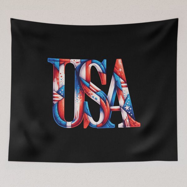 Item preview, 4th of July USA Shirt Patriotic Cubist American Flag Tee designed and sold by maxiprom.