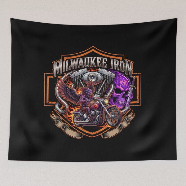 Item preview, Milwaukee Iron Harley Davidson Dark Biker Aesthetic Graphic designed and sold by enzoade.
