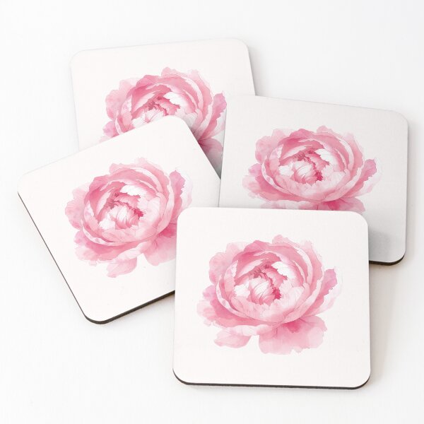 Artikelvorschau, Aquarellmalerei einer rosa Pfingstrose entworfen und verkauft von uunaa.
