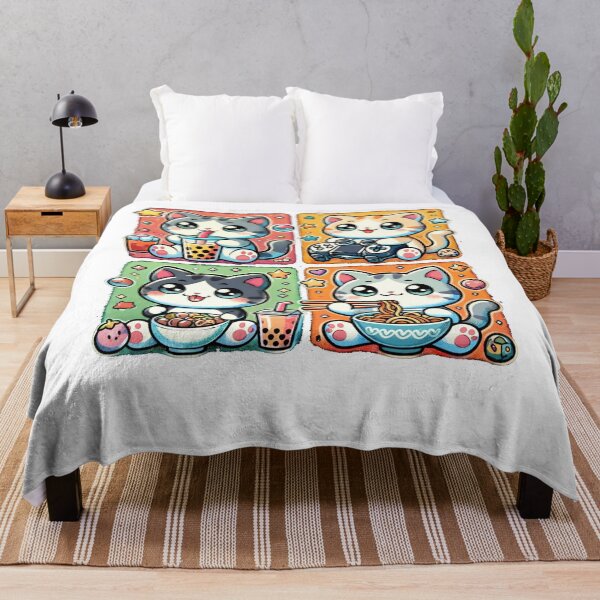 Item preview, Cute Cat Ramen Grid designed and sold by SiarheiYur.