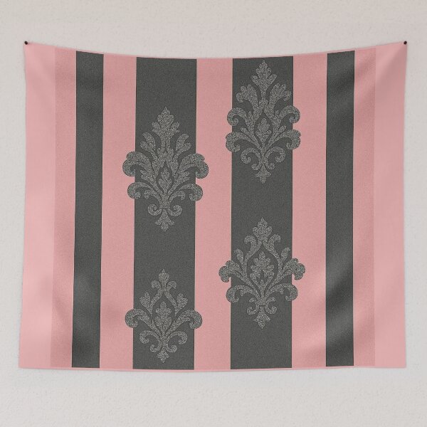 Item preview, Striped Matte Pink & Smoky Gray Baroque designed and sold by DesignsByPrnces.