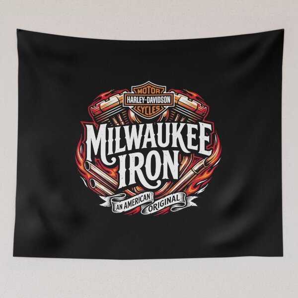 Item preview, Milwaukee Iron Harley Davidson Retro Highway Artwork designed and sold by enzoade.