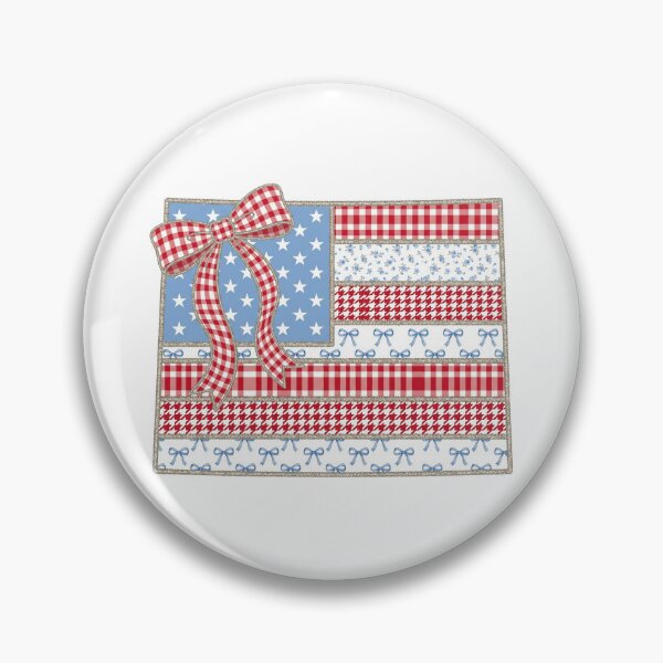 Item preview, Cute Patriotic Colorado Map with Red Gingham Bow designed and sold by Paper Drip.