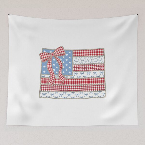 Item preview, Cute Patriotic Colorado Map with Red Gingham Bow designed and sold by Paper Drip.
