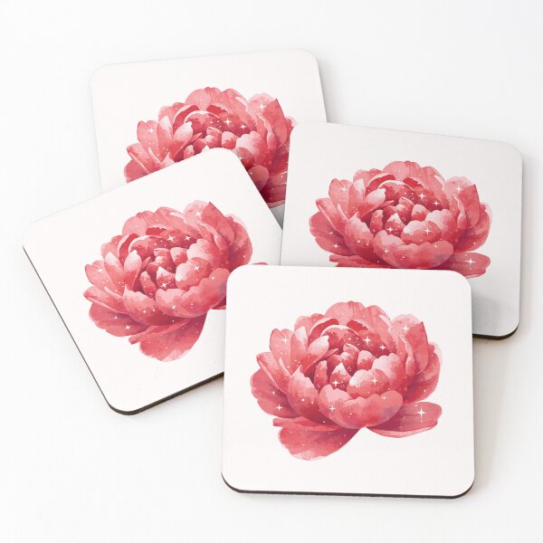 Item preview, Red peony flower watercolor painting designed and sold by uunaa.