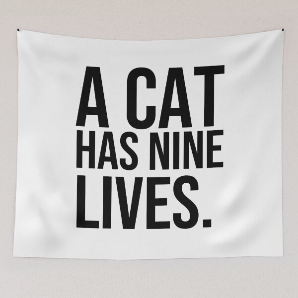 Item preview, A cat has nine lives quotes for cats lovers designed and sold by Pikkalo.
