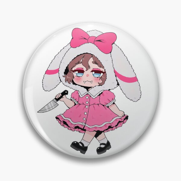 Item preview, Cute Creepy Bunny Girl Horror Chibi Anime Art designed and sold by HeyChickasClubX.
