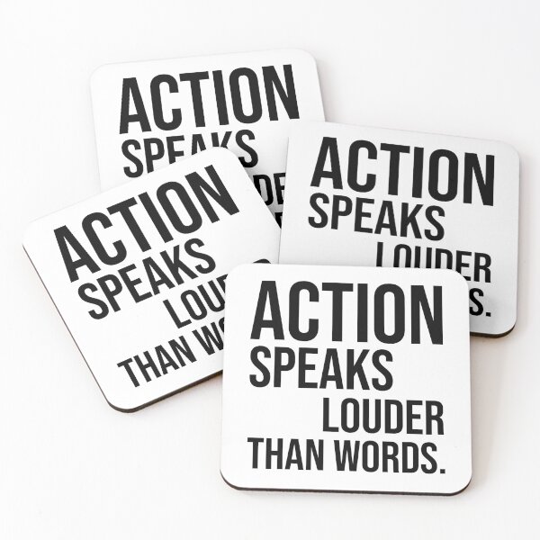 Item preview, Action speaks louder than words motivational quotes designed and sold by Pikkalo.