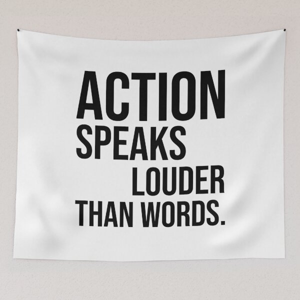 Item preview, Action speaks louder than words motivational quotes designed and sold by Pikkalo.