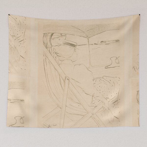 Item preview, La Passagère du by Henri de Toulouse-Lautrec | Minimalist Vintage French Line Art Print designed and sold by artofuniverse.