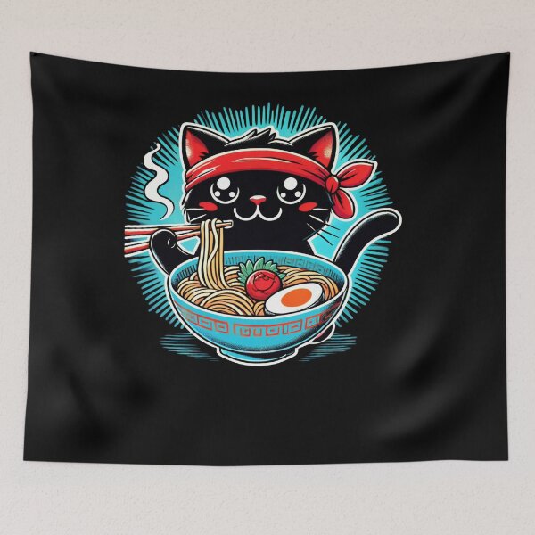 Item preview, Cyber Cat Ramen Bowl designed and sold by SiarheiYur.