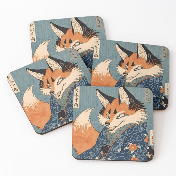 Item preview, Smirking Kitsune Fox – Japanese Ukiyo-e Yokai Art designed and sold by kaxymax.