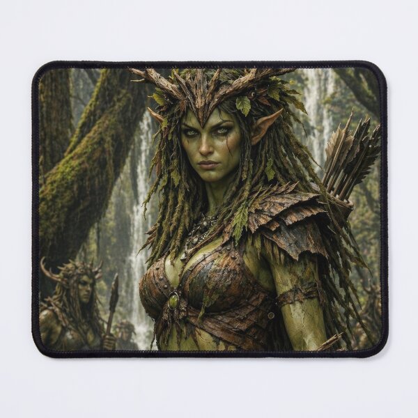 Item preview, Forest Huntress Archer in Enchanted Woods | Mystic Nature Warrior Art designed and sold by DrakariArt.