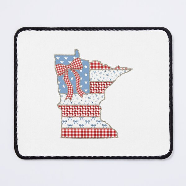 Item preview, Cute Patriotic Minnesota Map with Red Gingham Bow designed and sold by Paper Drip.
