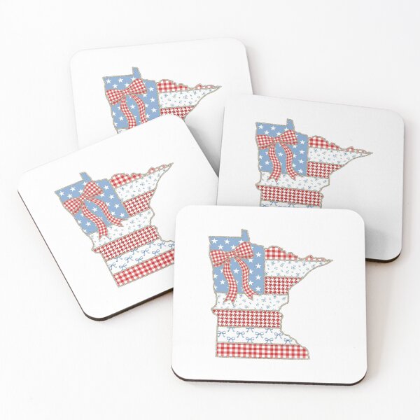 Item preview, Cute Patriotic Minnesota Map with Red Gingham Bow designed and sold by Paper Drip.