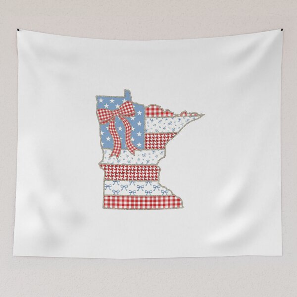 Item preview, Cute Patriotic Minnesota Map with Red Gingham Bow designed and sold by Paper Drip.