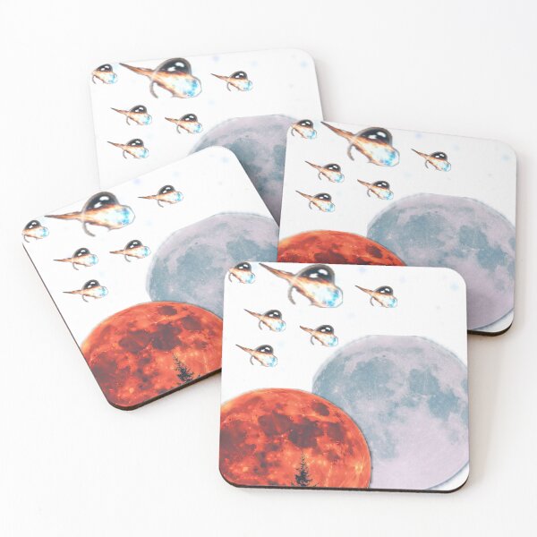 Item preview, Astronaut Birds Flying Across the Blood Moon designed and sold by IO Soul Spaces.